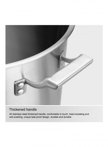Stainless Steel Stock Pot Silver 50x34x40cm