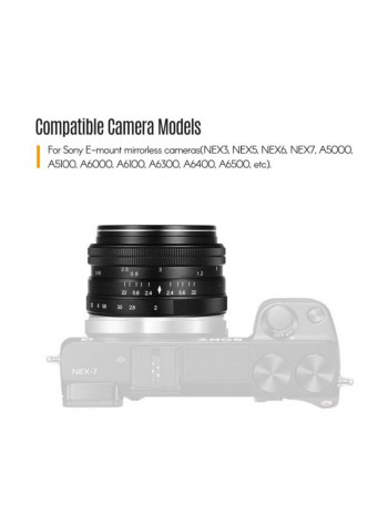 50mm f/2.0 Standard Prime Lens For Sony Black