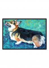 Pembroke Welsh Corgi Printed Doormat Multicolour 18x27x0.25inch
