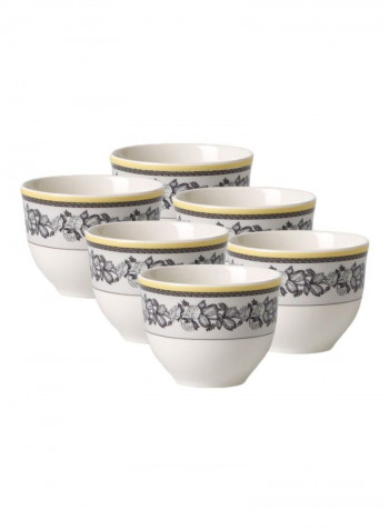 6-Piece Audun Ferme Arabic Coffee Cup Set White/Black/Yellow