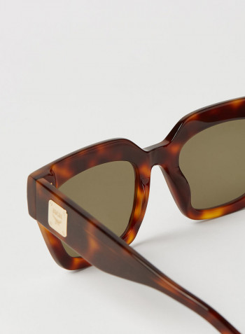 Women's Full Rim Acetate Square Sunglases - Lens Size: 51 mm