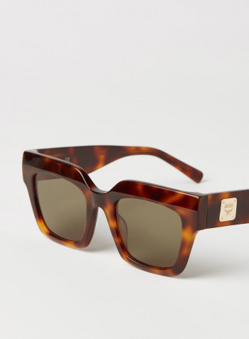 Women's Full Rim Acetate Square Sunglases - Lens Size: 51 mm