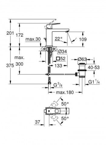 Single Lever Basin Faucet Silver 172x201x180millimeter