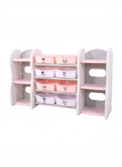 Multipurpose Toy Storage Rack Pink/White 91x36x153cm