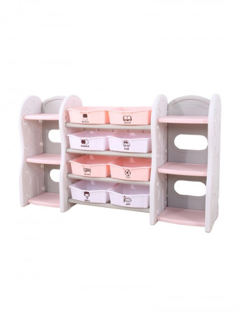 Multipurpose Toy Storage Rack Pink/White 91x36x153cm