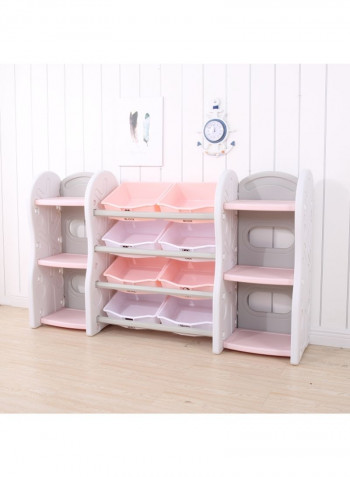 Multipurpose Toy Storage Rack Pink/White 91x36x153cm
