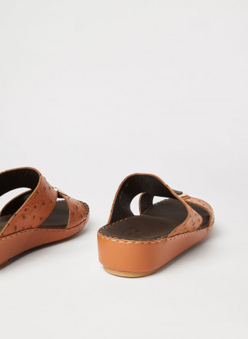Textured Arabic Sandals Brown