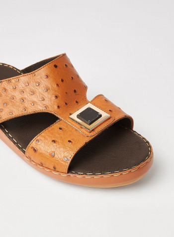 Textured Arabic Sandals Brown
