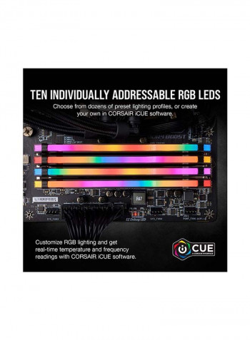 DDR4 3200MHz C16 XMP 2.0 Enthusiast RGB LED Illuminated Memory 16GB Black