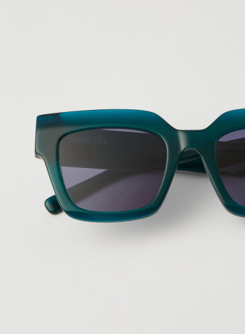 Women's Full Rim Acetate Square Sunglases - Lens Size: 51 mm