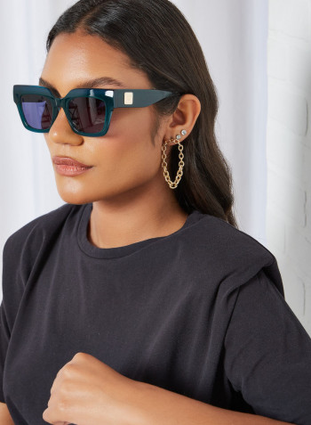 Women's Full Rim Acetate Square Sunglases - Lens Size: 51 mm
