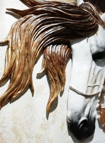 Arabian Horse 3D Wall Art White/Brown 12.83kg