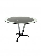 Klaas Round Meeting Table Clear/Grey/Black 120x75x120centimeter