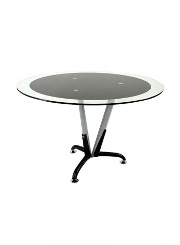 Klaas Round Meeting Table Clear/Grey/Black 120x75x120centimeter