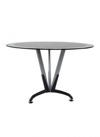 Klaas Round Meeting Table Clear/Grey/Black 120x75x120centimeter