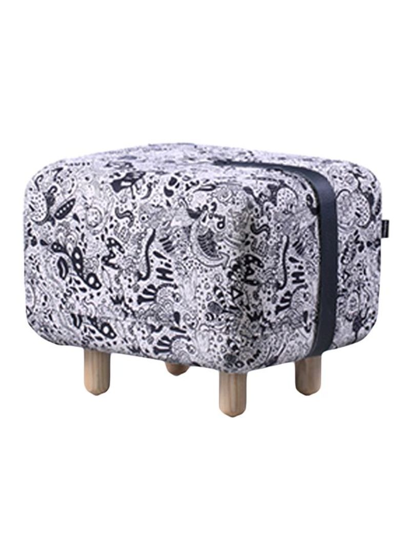 Sofa Stool With Padded Seat White/Black/Beige 500x420x400millimeter