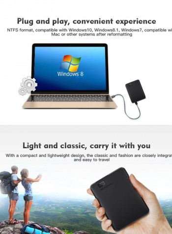 2.5" Portable External Hard Drive 2GB Black