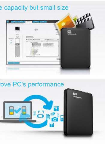 2.5" Portable External Hard Drive 2GB Black