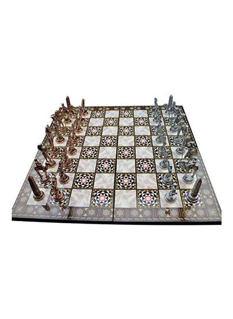 Metal Pattern Ancient Egypt Chess Set