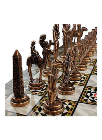 Metal Pattern Ancient Egypt Chess Set