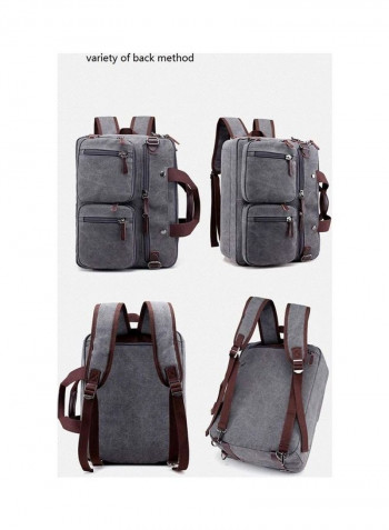 Fashion Messenger Canvas Bag Shoulder Portable Men's Backpack Multi-function Travel Bag-Grey Grey