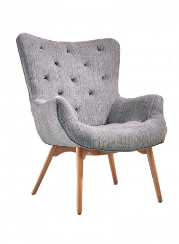Paco Single Seater Wooden Lounge Chair Grey