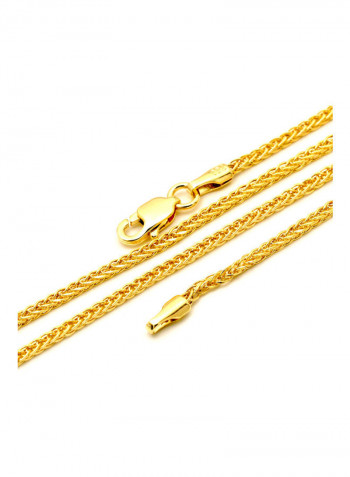 18k Real Gold Wide Wheat Chain Necklace