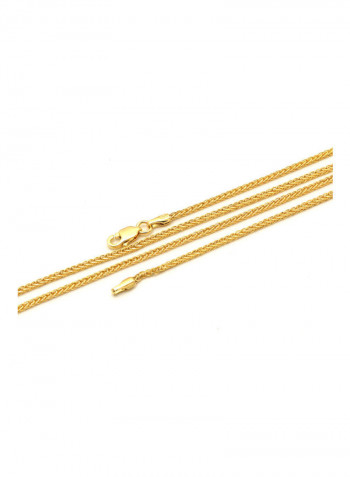 18k Real Gold Wide Wheat Chain Necklace
