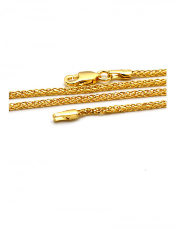 18k Real Gold Wide Wheat Chain Necklace