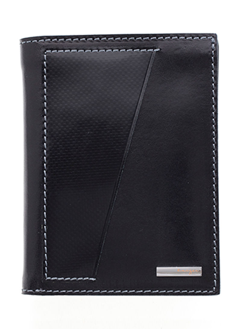 Adroit Vertical Genuine Leather Wallet Black