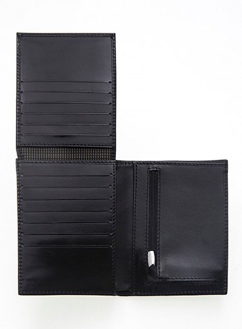 Adroit Vertical Genuine Leather Wallet Black