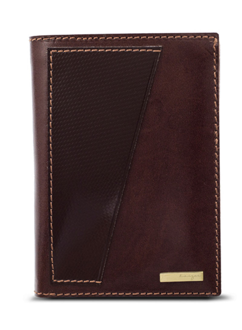 Adroit Vertical Genuine Leather Wallet Dark Brown