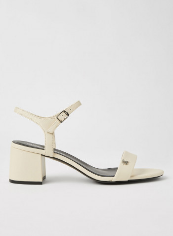 Leather Block Heel Sandals Birch