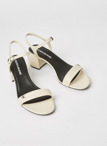 Leather Block Heel Sandals Birch