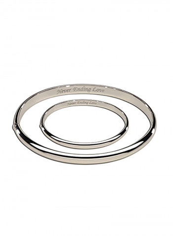 Sterling Mom And Me Bangle Set