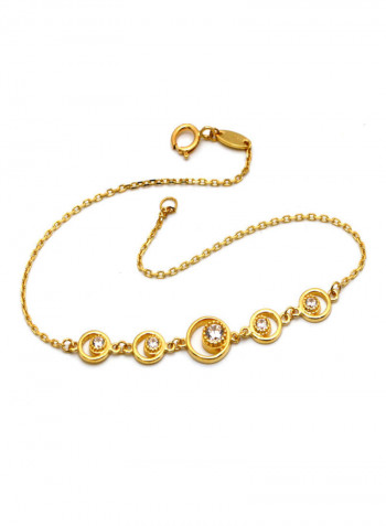 18 Karat Gold Circle Round Stone Bracelet
