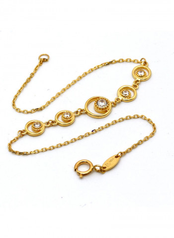 18 Karat Gold Circle Round Stone Bracelet