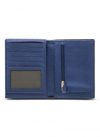 Adroit Vertical Leather Wallet Blue