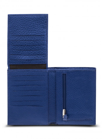 Adroit Vertical Leather Wallet Blue