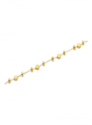 18 Karat Gold Texture Roller Bead Bracelet