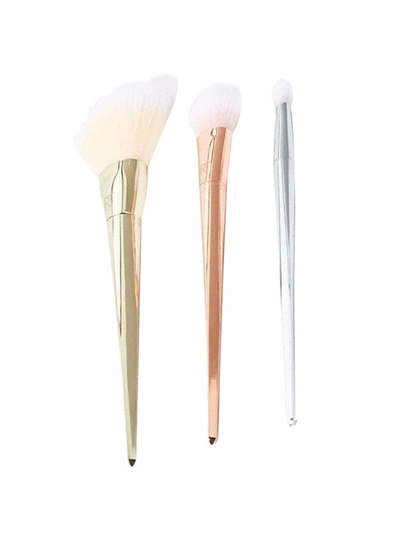 3-Piece Bold Metal Collection Brush Set Gold/Beige/Silver