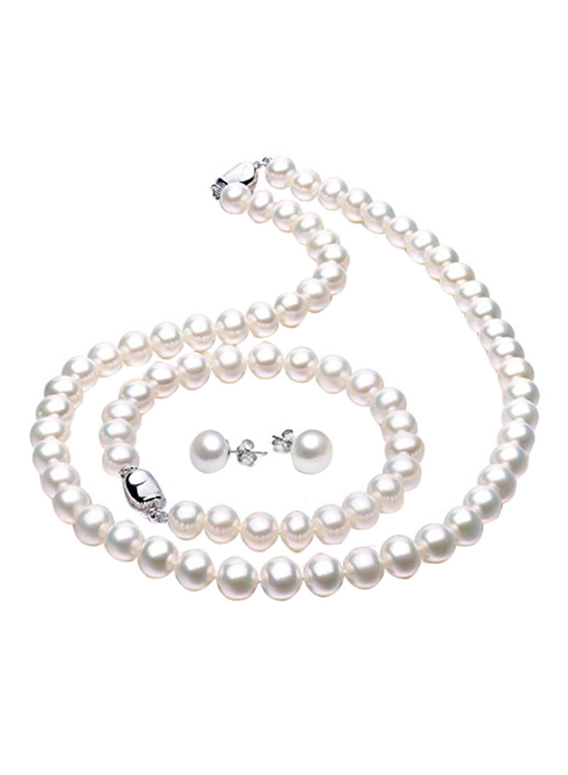 Cultured Pearl Necklace Jewellery Set