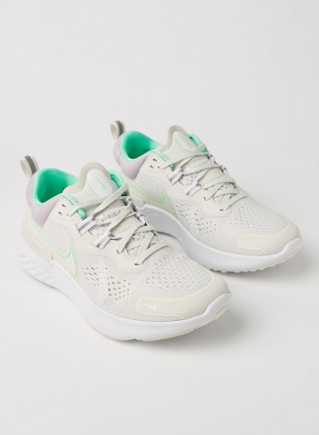 React Miler 2 Running Shoes Platinum Tint/Green Glow/White