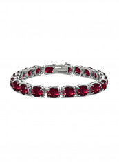 925 Sterling Silver Ruby Studded Tennis Bracelet