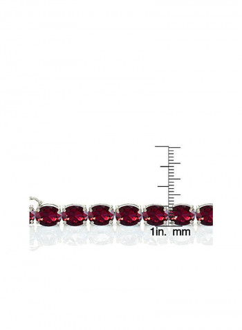 925 Sterling Silver Ruby Studded Tennis Bracelet