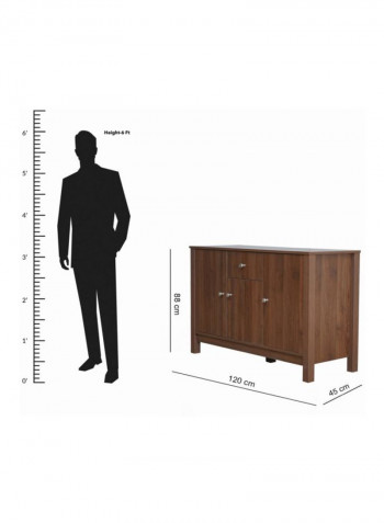 3-Door Sideboard With Drawer Brown 45x88x120centimeter