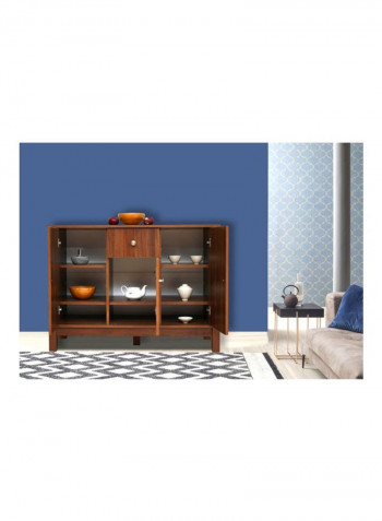 3-Door Sideboard With Drawer Brown 45x88x120centimeter