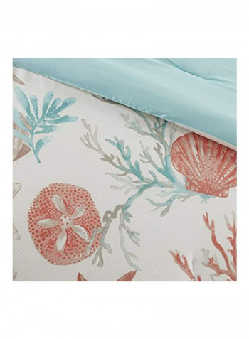 6-Piece Cotton Duvet Cover Set White/Blue/Pink Full/Queen