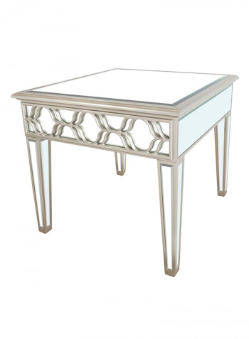 Charlotte End Table White/Clear 60x55x60cm
