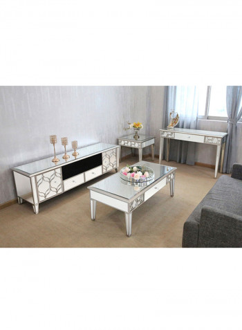 Charlotte End Table White/Clear 60x55x60cm